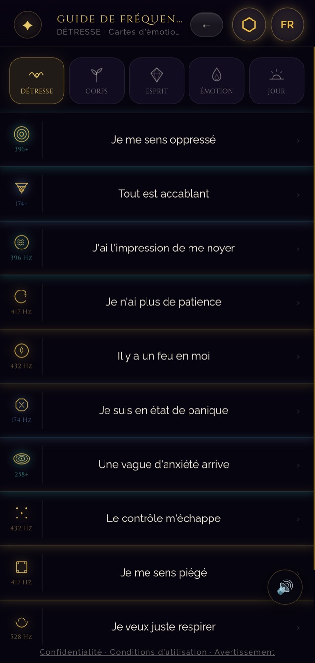 Porte 3 · Écran « Votre Guide de Fréquence »
