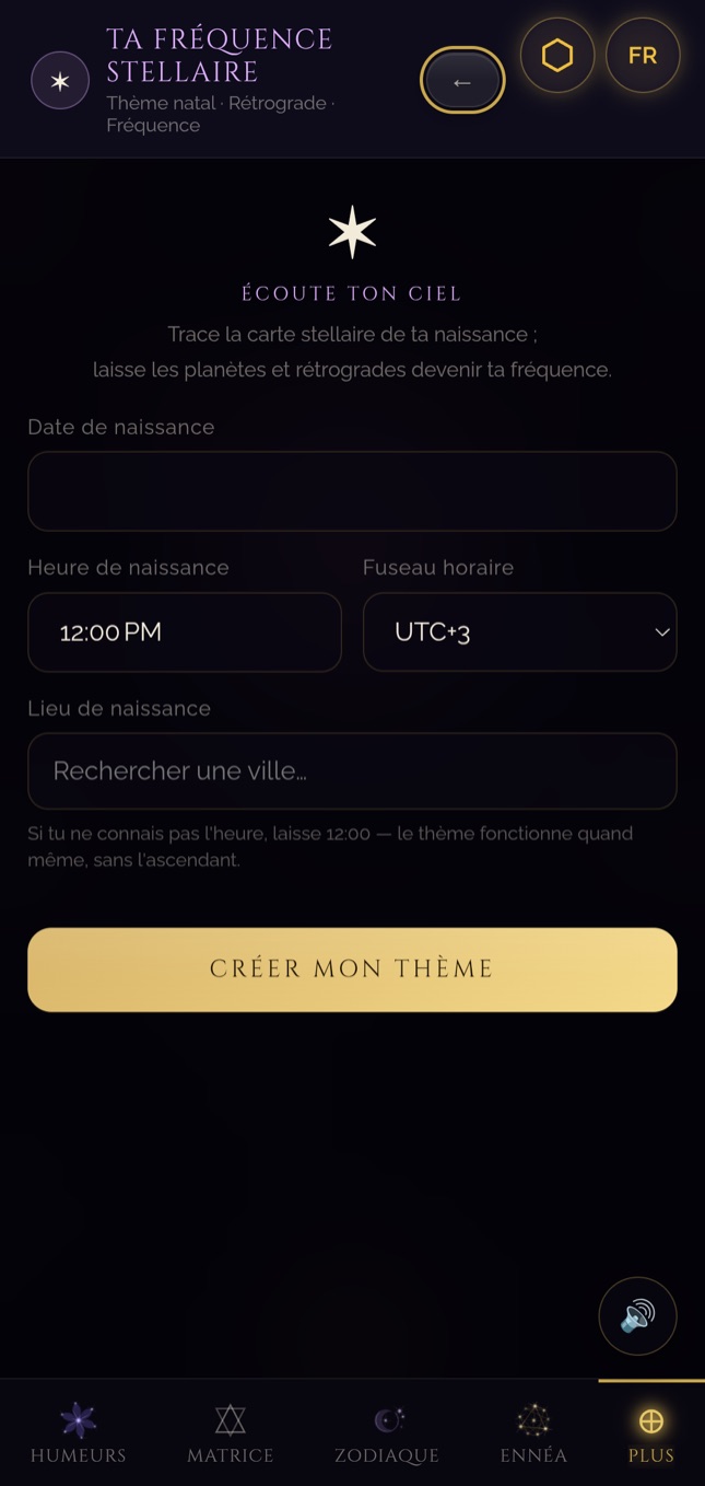 Porte 7 · Écran « Ta Fréquence Stellaire »