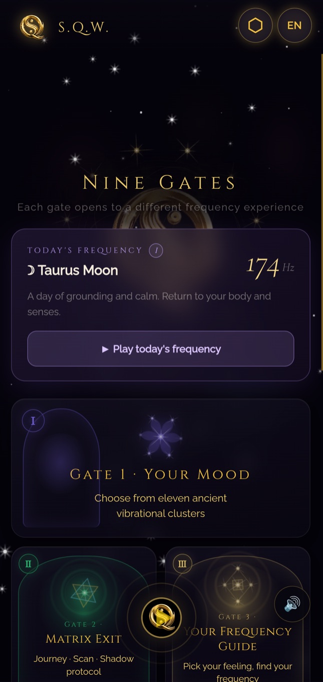 SQW home screen — Nine Gates