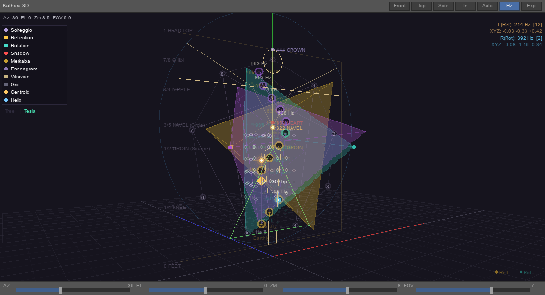 Kathara 3D Sacred Geometry Visualization - Solfeggio Grid